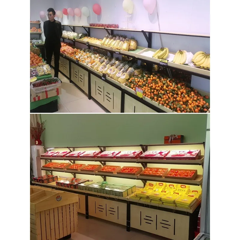 Fruit Shelf Display Rack Supermarket Fruit and Vegetable  Shelf Fruit Store Multi-layer Combination Middle Island