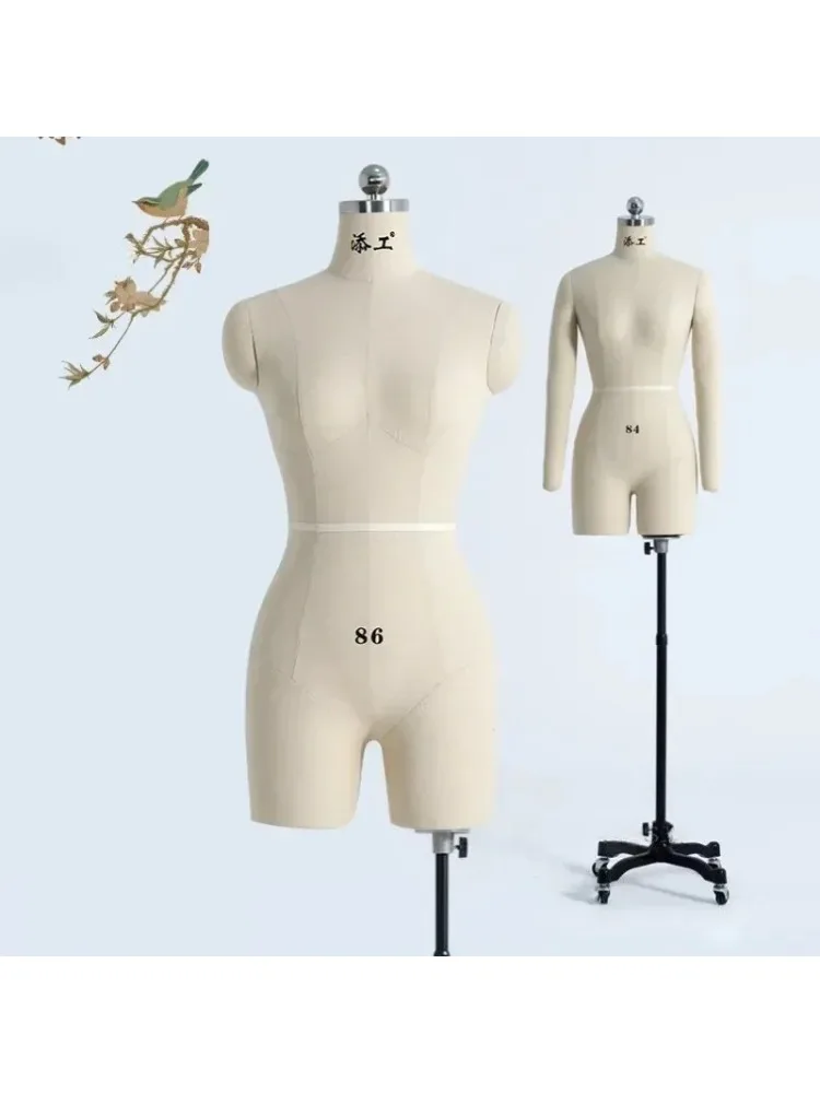 Kan Naaien Linnen Cover Body Vrouwelijke Mannequins met Benen voor Kleding Ontwerp Buste Kleermaker Jurk Display Stand FYMQ - afbeelding 2