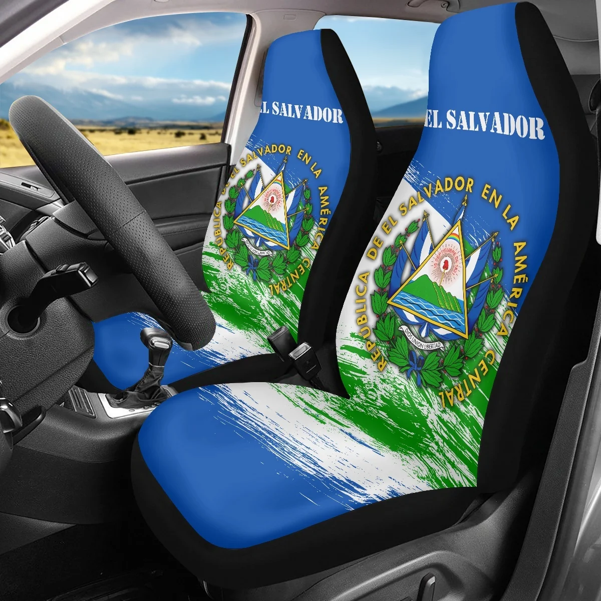 Sky Blue Nicaragua Flag Design Car Seat Cover Unisex Fashion Style Auto Seat Protector Fit Most Trucks Car Accessoires Fashion