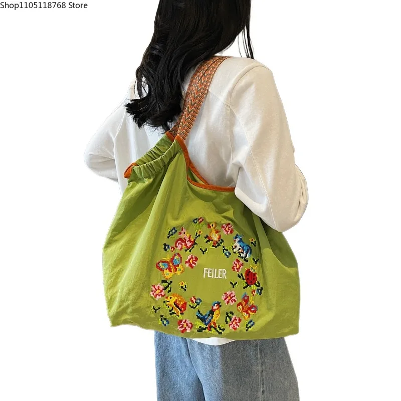 

Sweet Floral Cloth Shoulder Bags Women Large Capacity Waterproof Oxford Casual Totes Lazy Style Leisure Flower Handbags