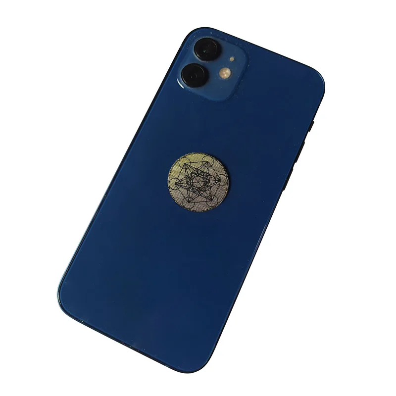 Customized. New 24k Metal Anti-Radiation Energy Phone Sticker Terahertz Round Hexagon Satellite Computer Patch