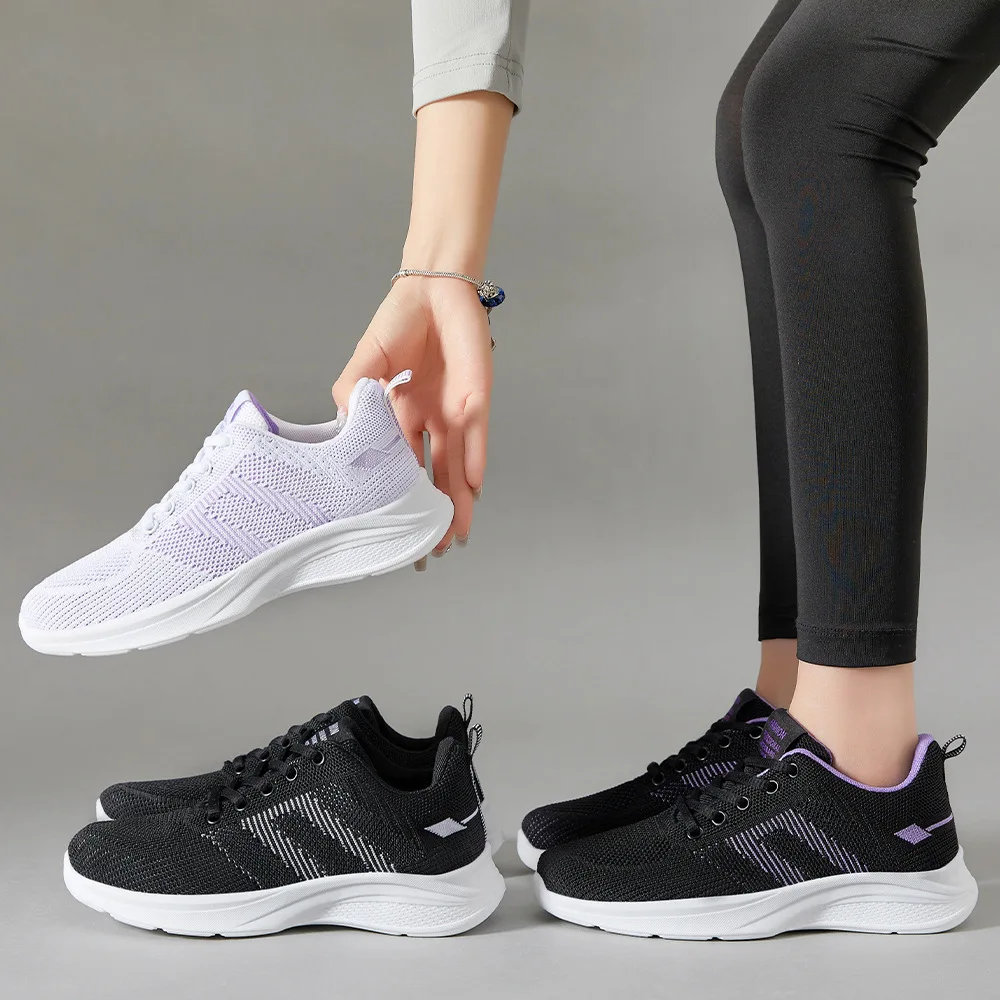 Women's Shoes Summer 2024 New Colored Mesh Breathable Sports Shoes Soft Sole Lightweight Casual Shoes for Women