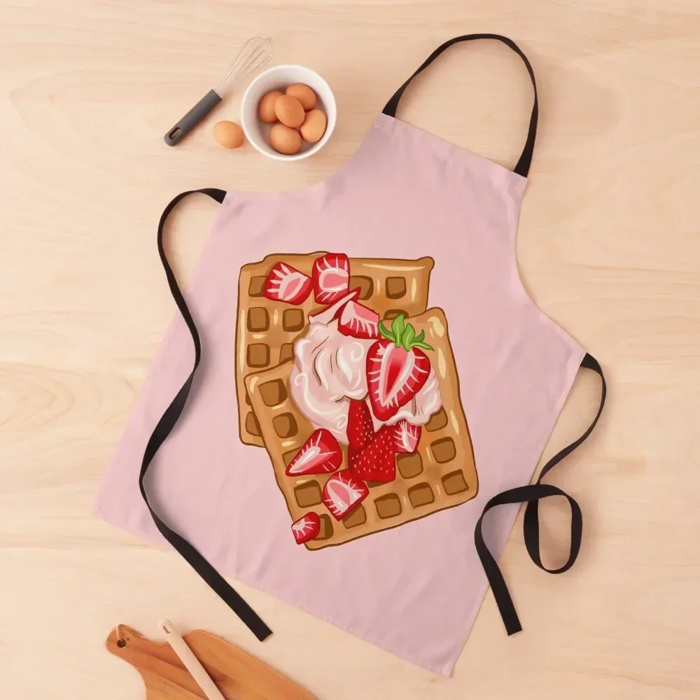 

Strawberry Belgian waffle maker Apron For Girl Chef Accessory for women with pocket Apron