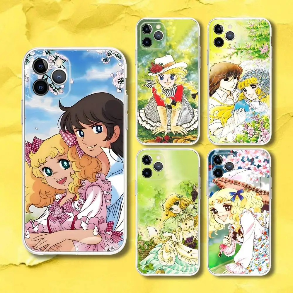 

Anime C-Candy Candy Phone Case For iPhone 17,16,15,11,12,14,13 Pro Max Plus Mini X,XS,XR,7,16E Air Transparent Cover Fundas