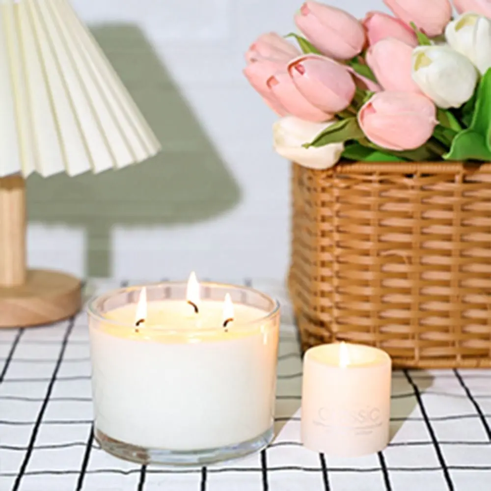Clear Glass Candle Jars Small Wide Mouth Empty Candle Containers Glass Crafts Transparent Glass Aromatherapy Tray view 3