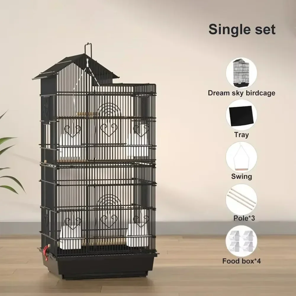 

100cm Multi-functional Bird Cage Finches Canaries Cockatiels Applicable,Lightweight and Easy To Install Bird Flight Cage