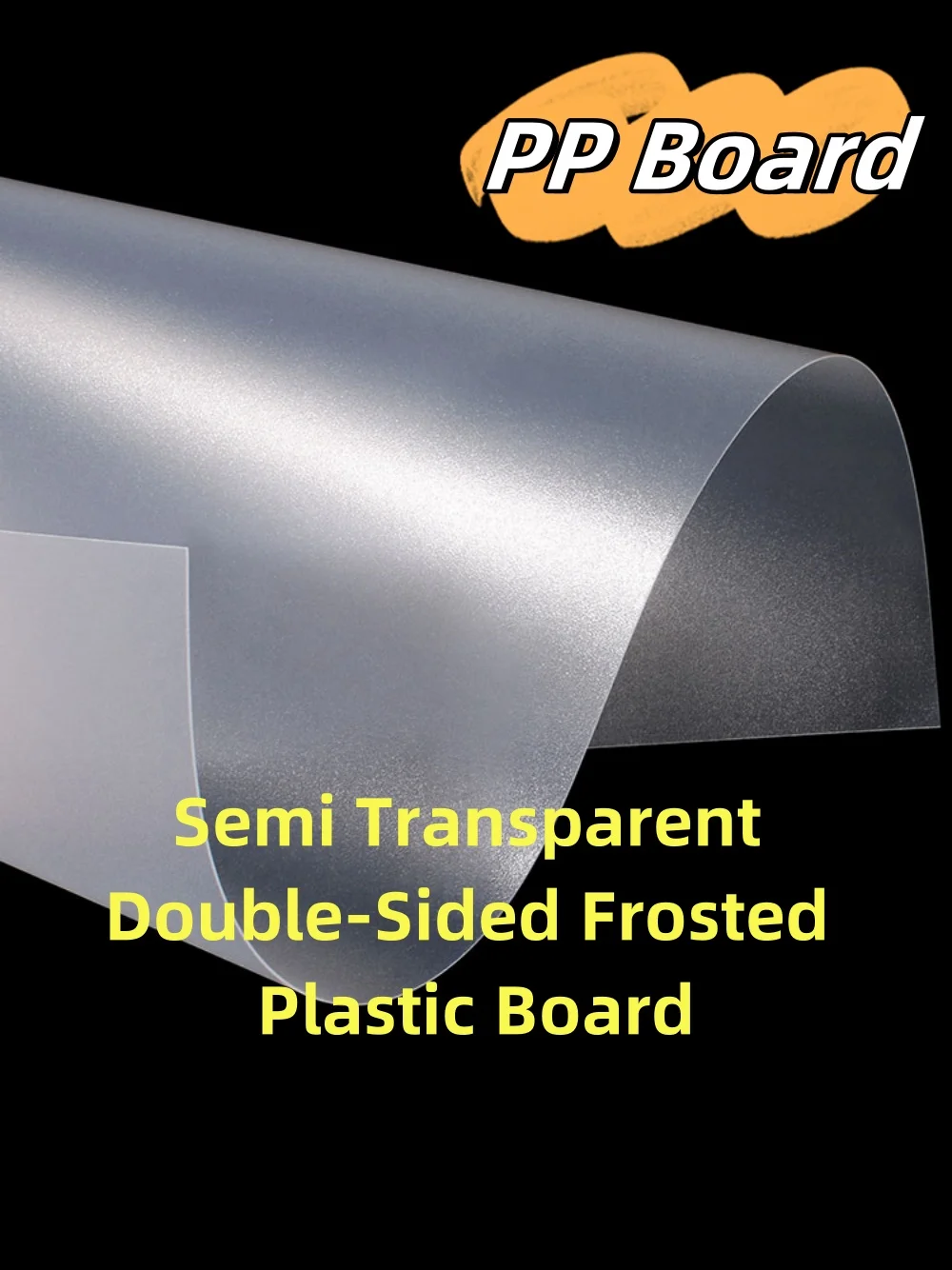 PP Board Semi Transparent Double-Sided Frosted Plastic Board Semi Hard Soft Plastic Sheet Partition 100x200x0.3 to 100x200x0.6mm