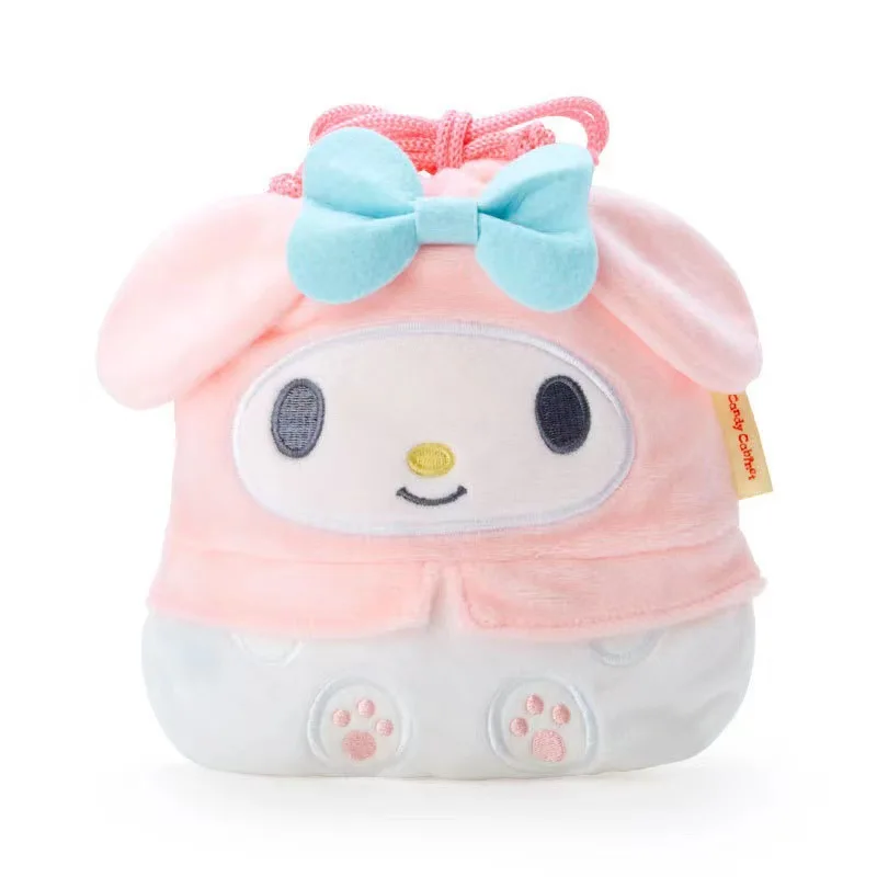 Cartoon Plush Shaped Bundle Pocket Cute Girl Kuromi Storage Bag Travel Small Item Sorting Drawstring Bag Sanrio Makeup Bag