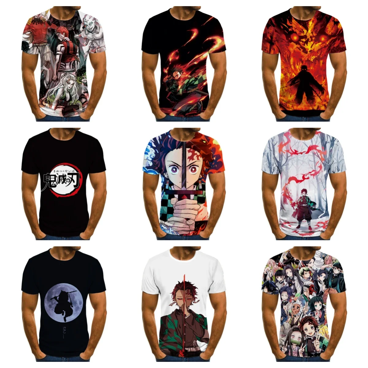 

2025 Summer Hot Sale Anime Demon Slayer: Kimetsu No Yaiba-Infinity Castle Arc Series T-Shirt Adult Children's Fashion Top Casual