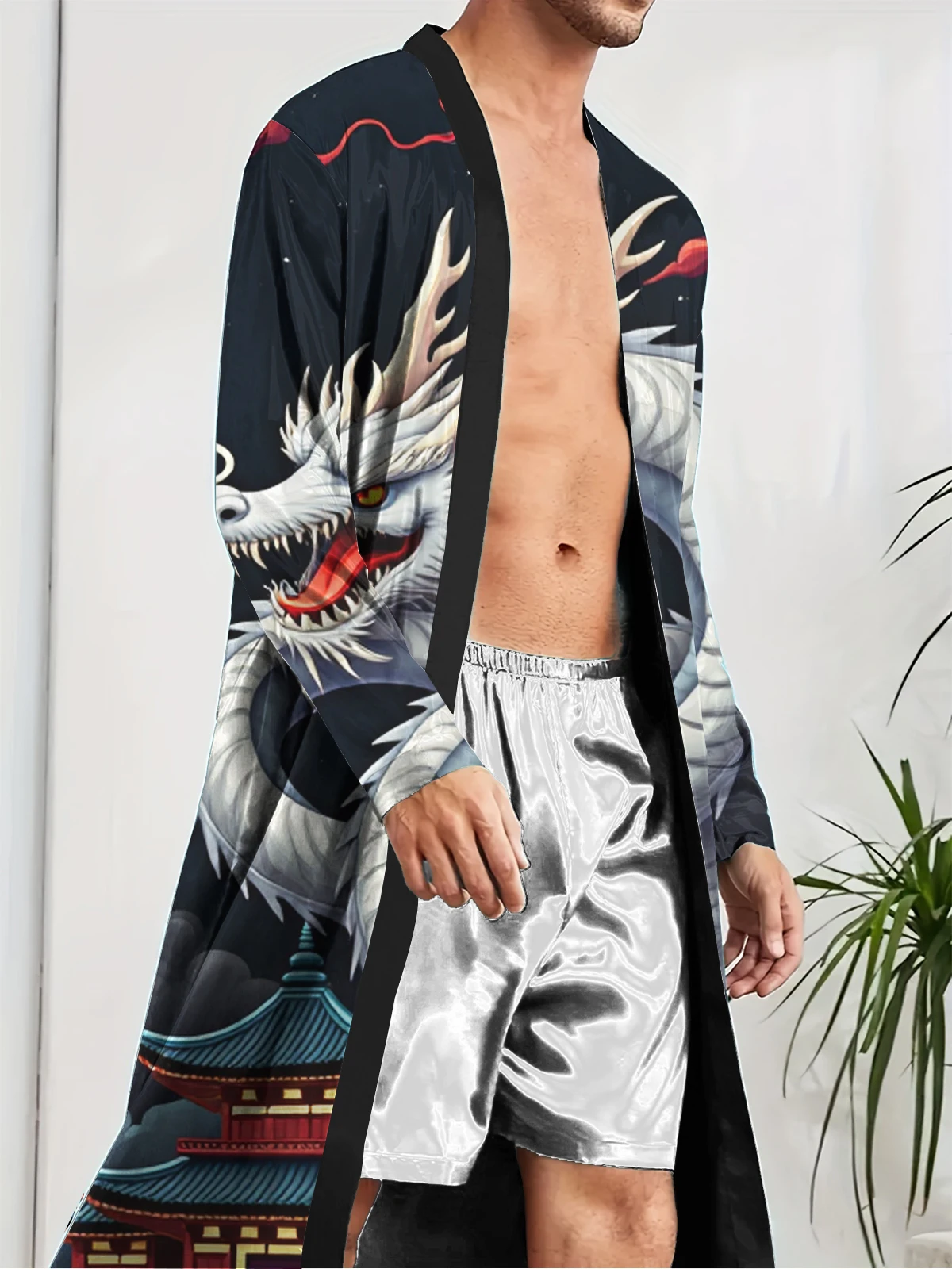 1pcs Men's Robes 2026 Spring/Summer Breathable Shower robe Sleepwear Bathrobe men Robes Funny pajamas 3D Printed Graphic