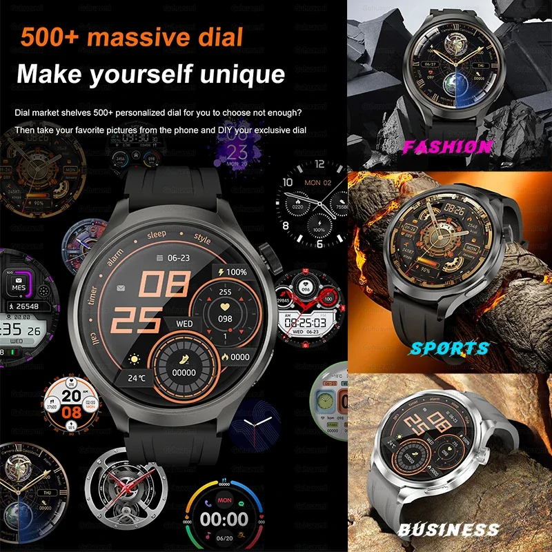 Neue nfc smart watch 1,85 zoll 360*360 amoled hd bildschirm herzfrequenz bluetooth call ip67 wasserdichte mann smartwatch für huawei gt4