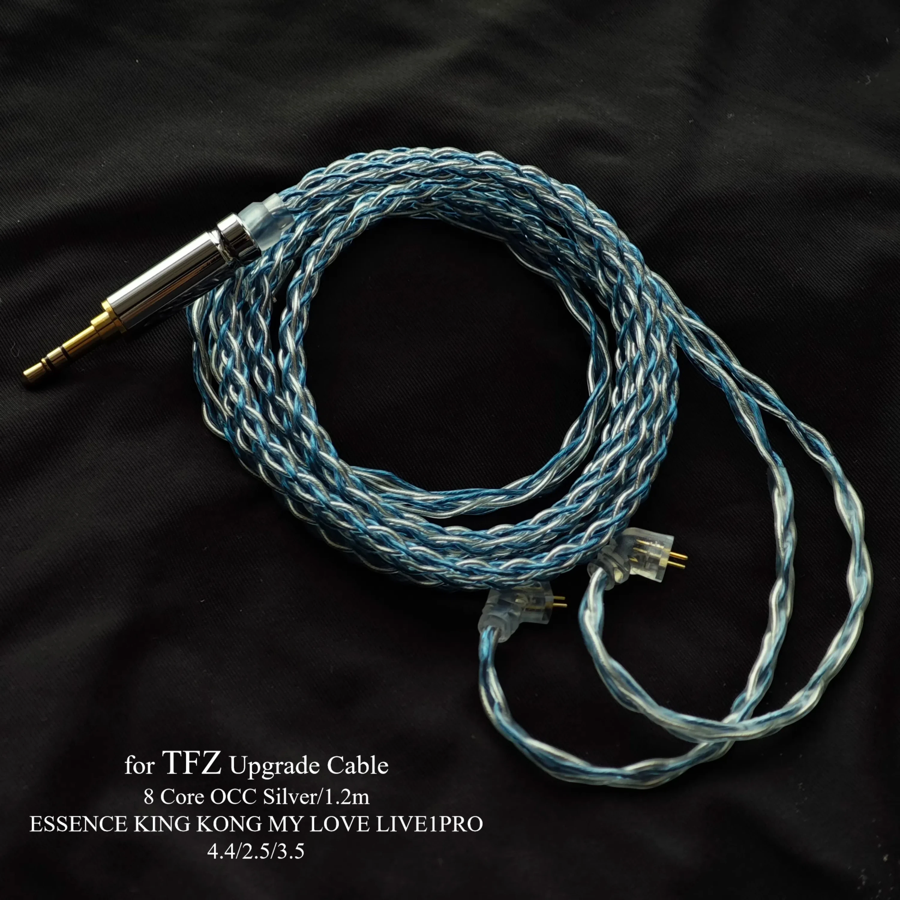 TFZ Headsets Cable 8 Cores OCC Silver Plated Upgrade Cable Earphones Cable For ESSENCE, KING KONG, MY LOVE, LIVE1PRO