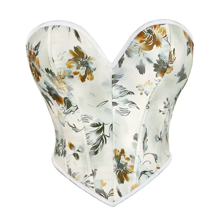 Women Gothic Strapless Underbust Corset Waist Trainer Slimming Bustiers Lingerie Shapewear Bones Basques Body Shaper