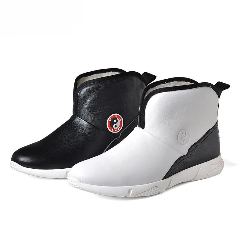 الكلاسيكية أسود أبيض الأزواج فنون الدفاع عن النفس أحذية تدريب الصوف مبطن تاي تشي حذاء الرجال النساء مريحة الأصلي الكونغفو حذاء رياضة #5