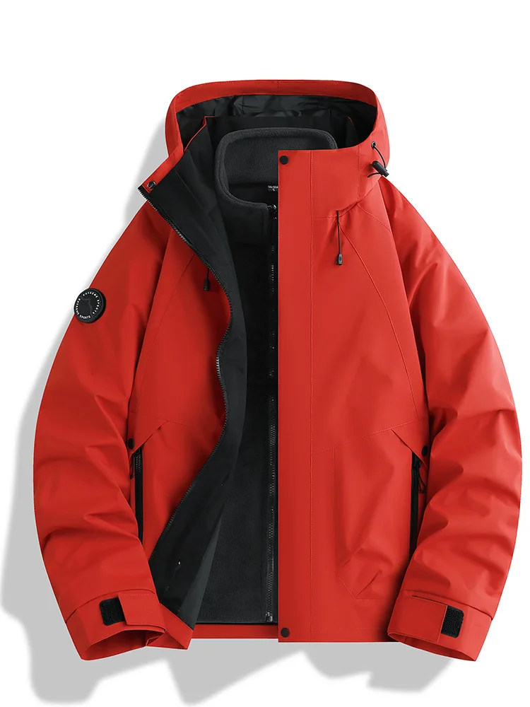 

3 In 1 Thick Hiking Jacket Waterproof Winter Windbreaker Outdoor Warm Camping Jacket Men Women Couples Windproof Coat