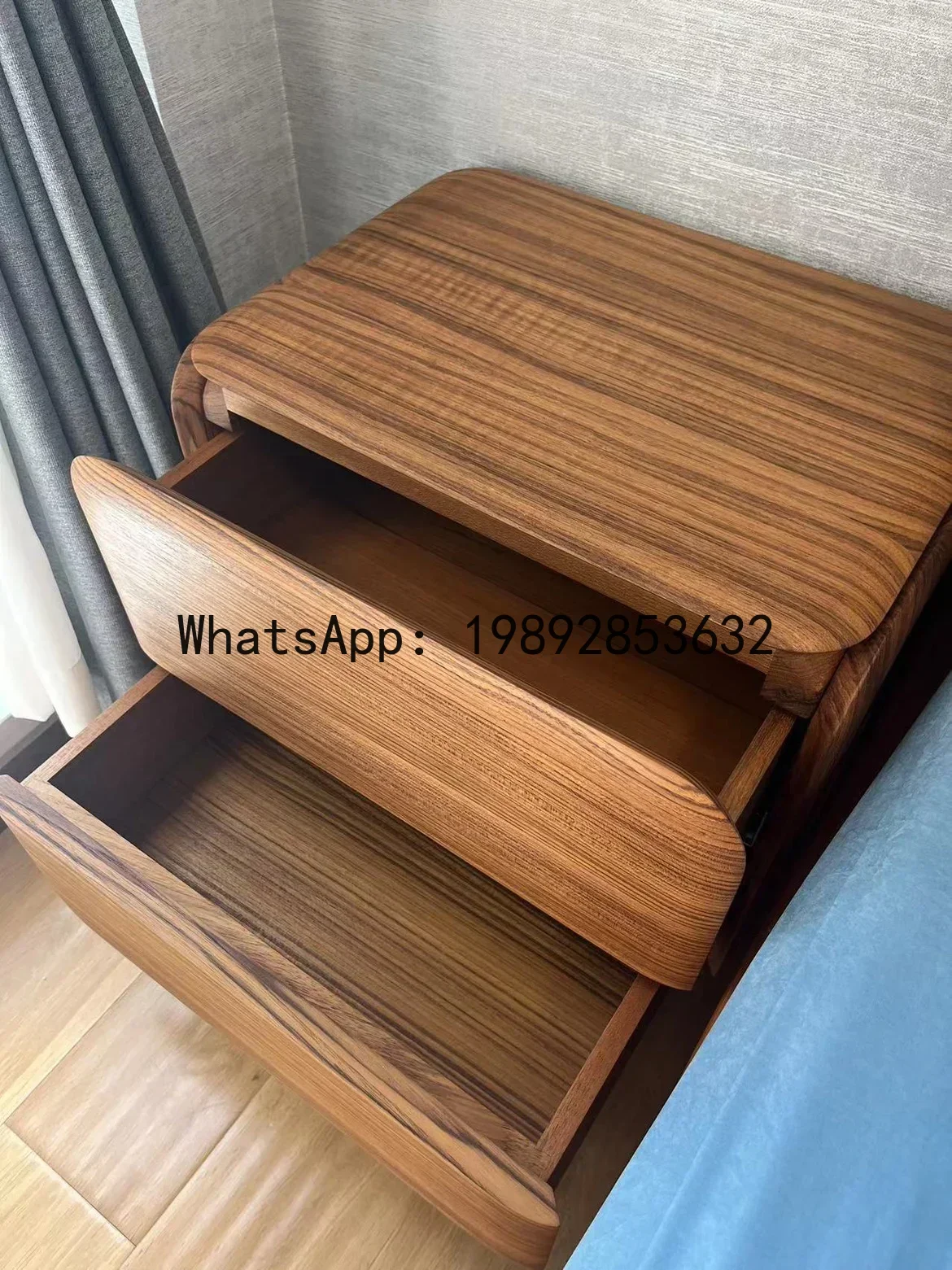 Cherry Hard Maple Black Walnut Burmese Teak Full Main Material Blum Rail Bedside Table
