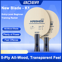 BOER K-1 5-Ply Pure Wood Table Tennis Blade Beginer Recommended Ping Pong Paddle Racket Penhold Shakehand Table Tennis Racket