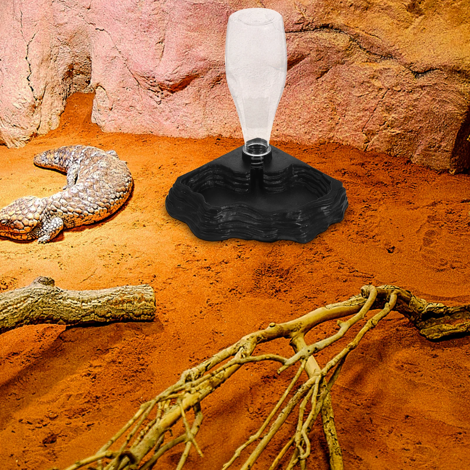 

Automatic Reptile Water Feeder Durable Plastic Unique Design Non Overturning Easy Clean Drinking Tool for Tortoise Lizard Pet
