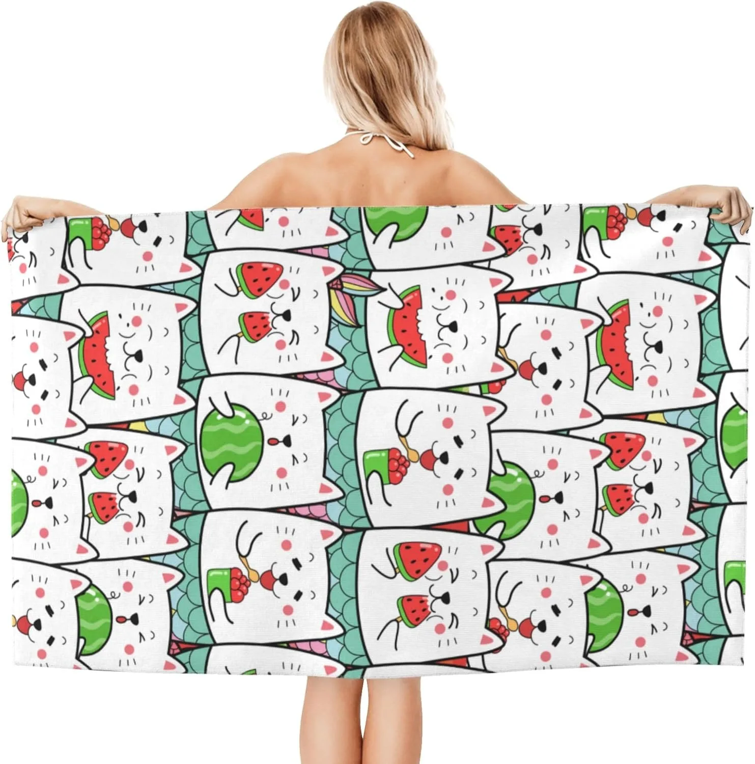 Cute Cats pattern Beach Towel for Family stuffs friend Gifts Quick-Dry For Bath Yoga Tourism Beach GYM Camping Swimming towel