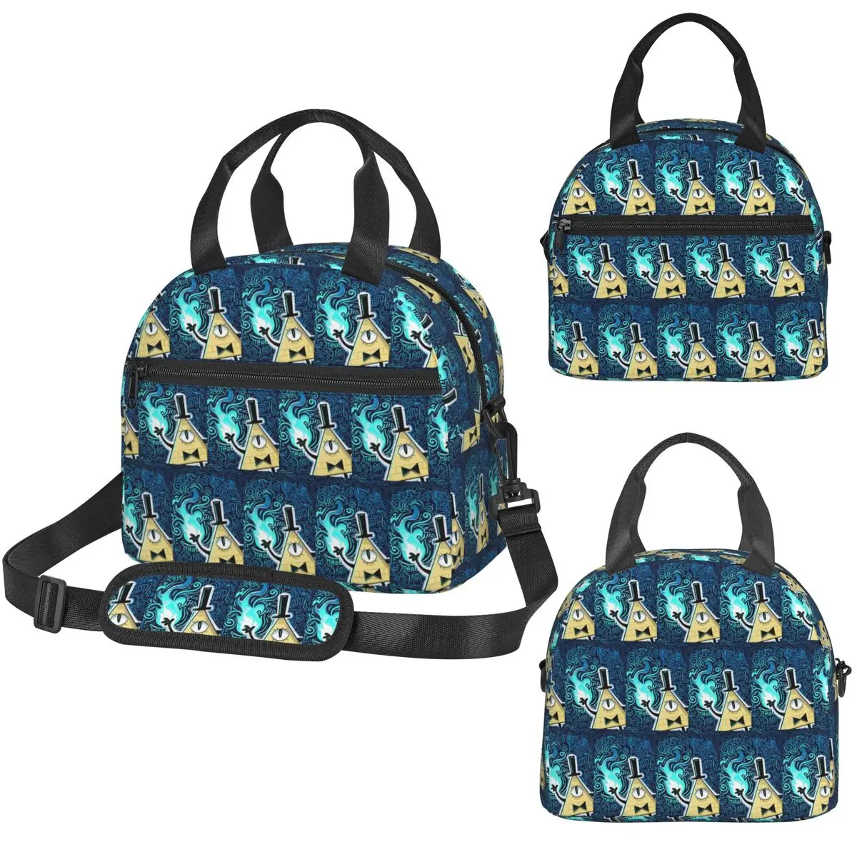 Cartoon Gravitys Falls Insulated Lunch Bag for Women Office Cooler Thermal Box Tote Portable Lunch Boxes
