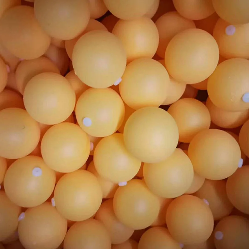 

60pcs 27mm Yellow Hole Pong Balls for Trainer Elastic Shaft ABS Plastic Durable Practice Machine Table Tennis