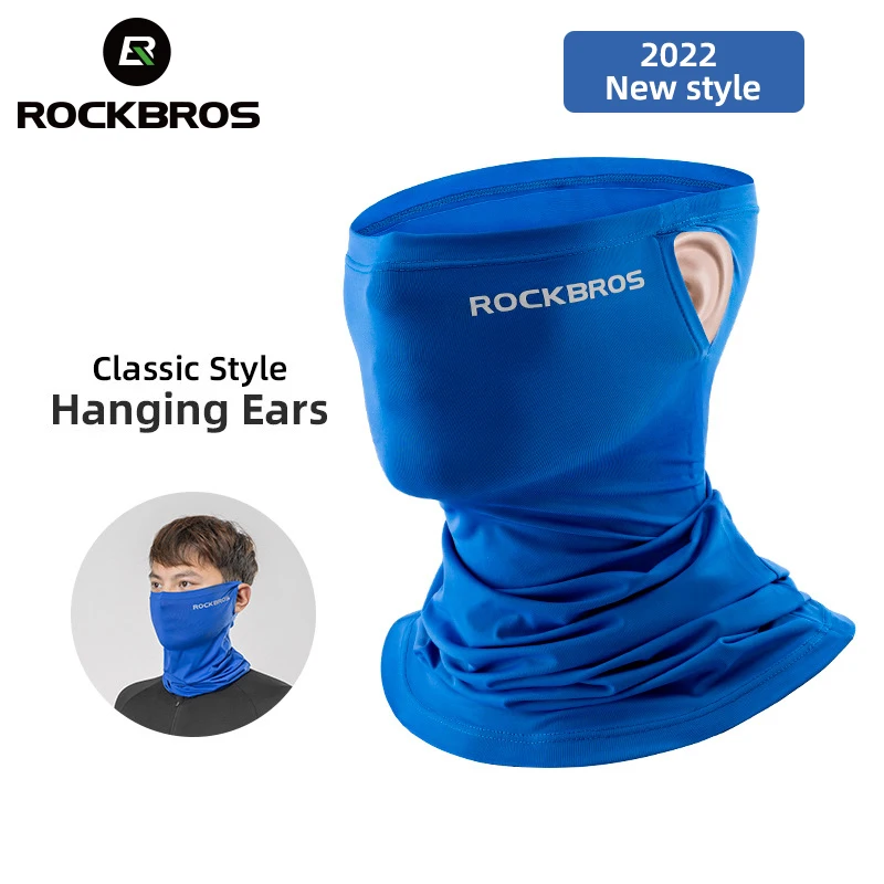 ROCKBROS nowy maska kolarska na twarz wiosna lato lodowy jedwab anty-uv anty-pot oddychająca Bandana ochrona przed słońcem sportowy szalik na zewnątrz