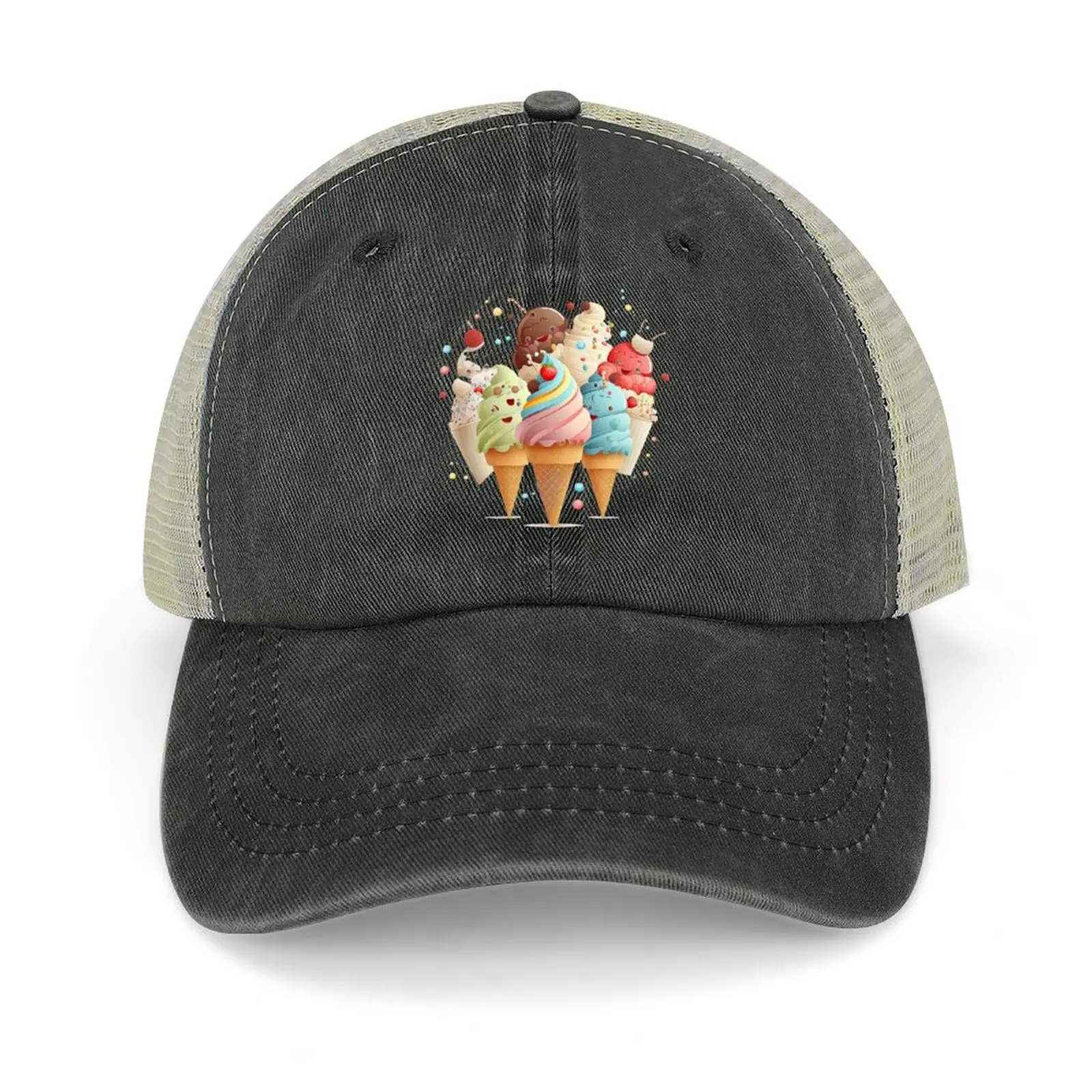 

Ice cream Cowboy Hat Golf Wear Beach Custom Cap Women's Men's