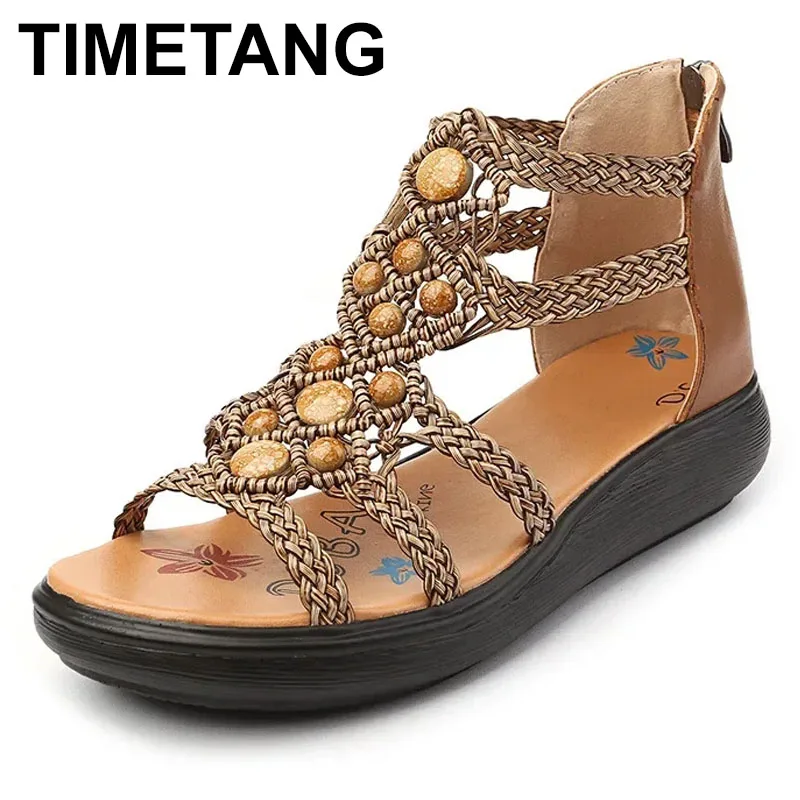 

2025 оптовая продажа, модные тканые верхние женские туфли с бусинами для женской обуви, материал сандалий