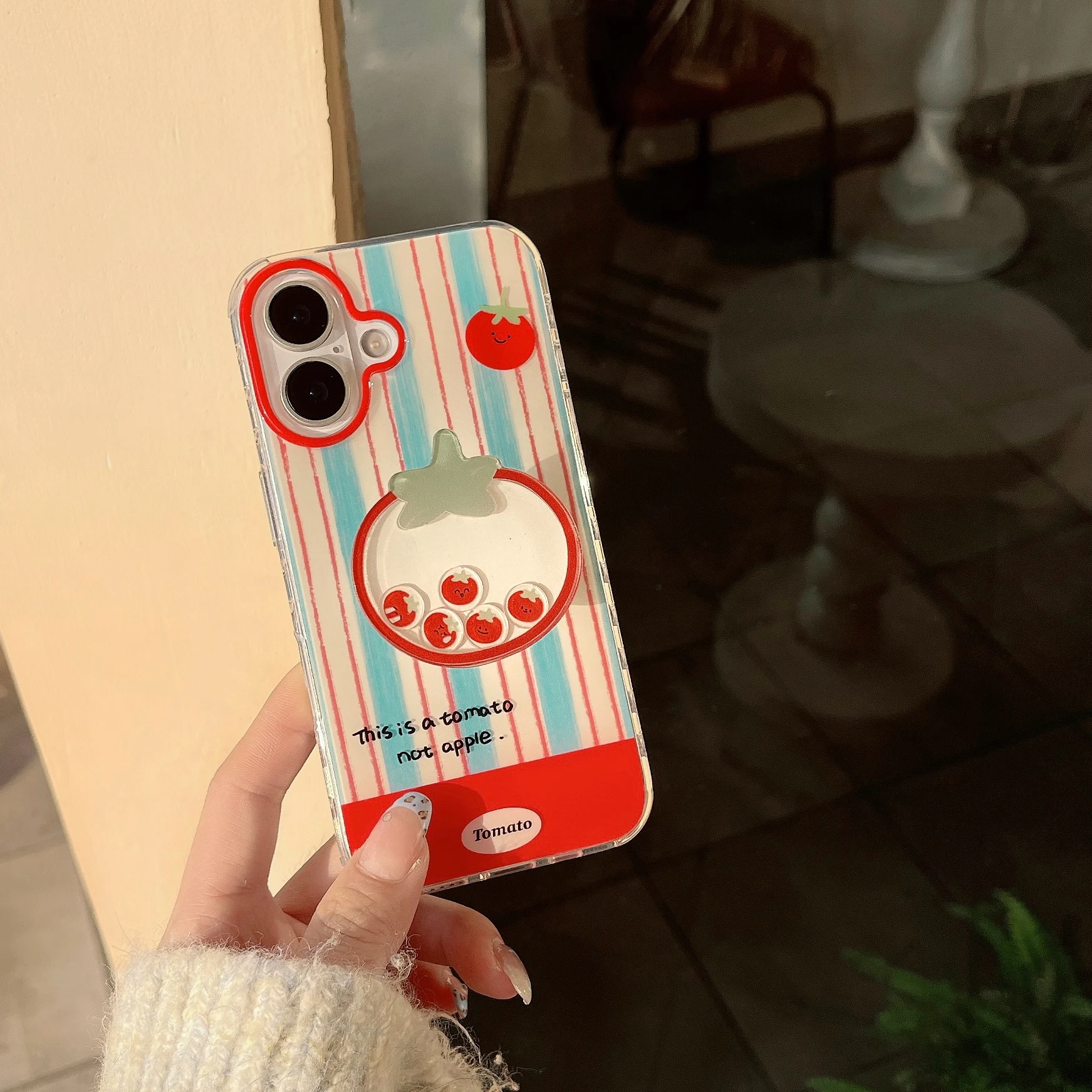 Innovative Funny Tomato Stand Phone Case for iphone 16 Promax  15 14 13 12Protective Cover  Gift