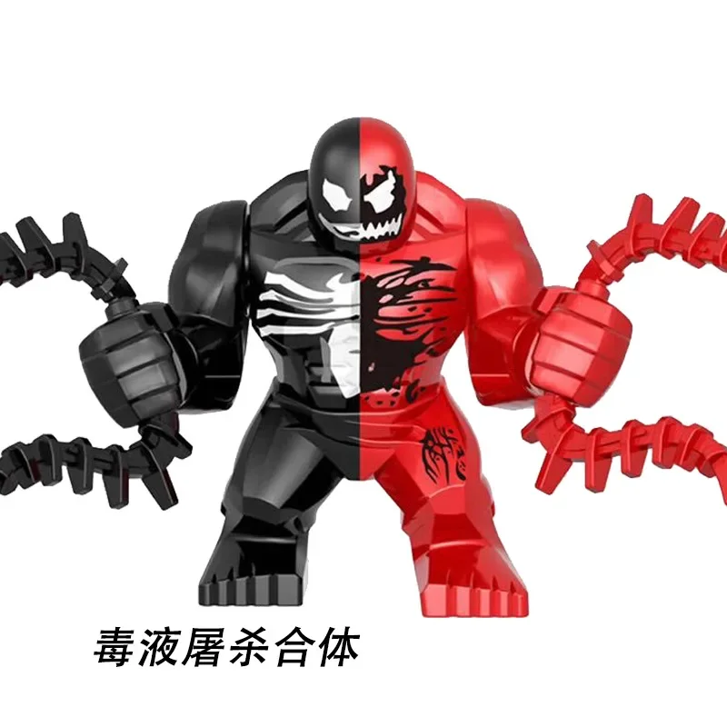 Building Blocks Marvel Transformation Figures Big Goblin Spiderman Iron Man Venom Captain Hawk Deadpool Technic Armor Gift Toys