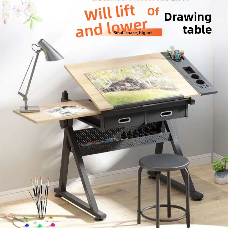 Wood grain color can lift painting desk, art drawing board drawing drawing table design workbench table