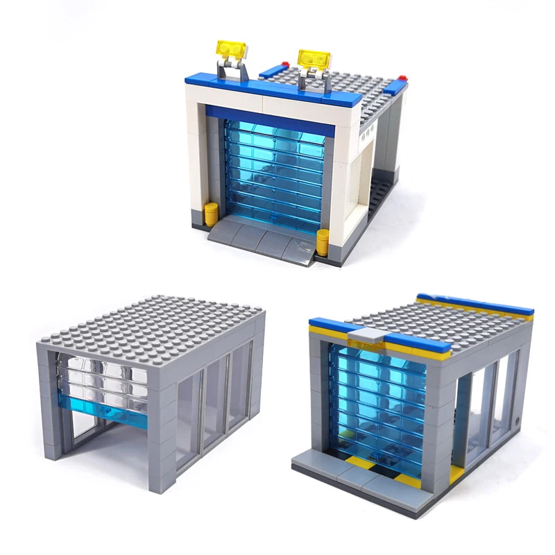 

Прозрачное французское окно, парковка, сцена MOC, город, дорожное движение, строительные блоки, частный гараж, кирпичи, игрушки, совместимые с LEGO