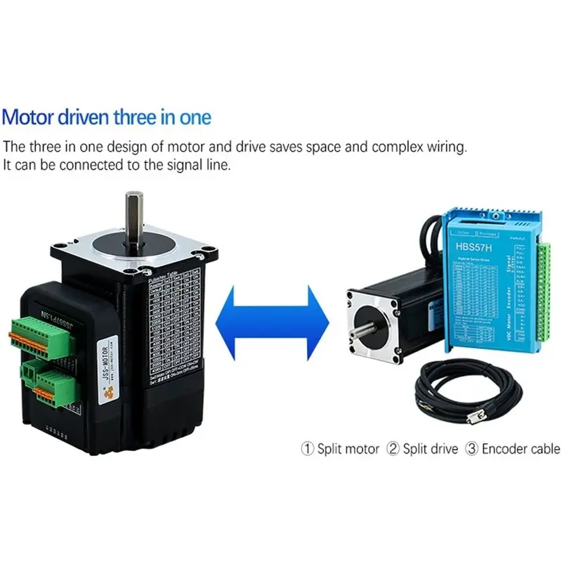 ABUI-Nema23 Integrated Hybrid Servo Motor JSS57P 1.5N Closed Loop Stepper With Communication Precise Positioning For CNC