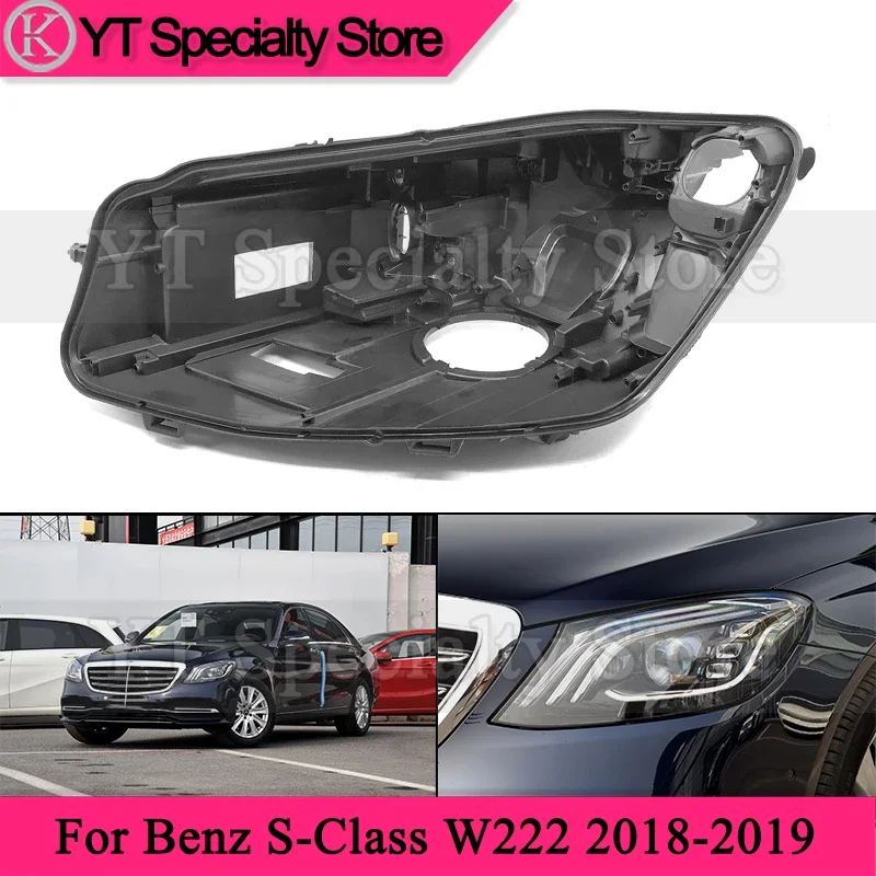 

Kamshing Front Headlight Base Cover For Benz S-Class W222 2018-2019 Head Light Back Lid Head Lamp Rear Shell