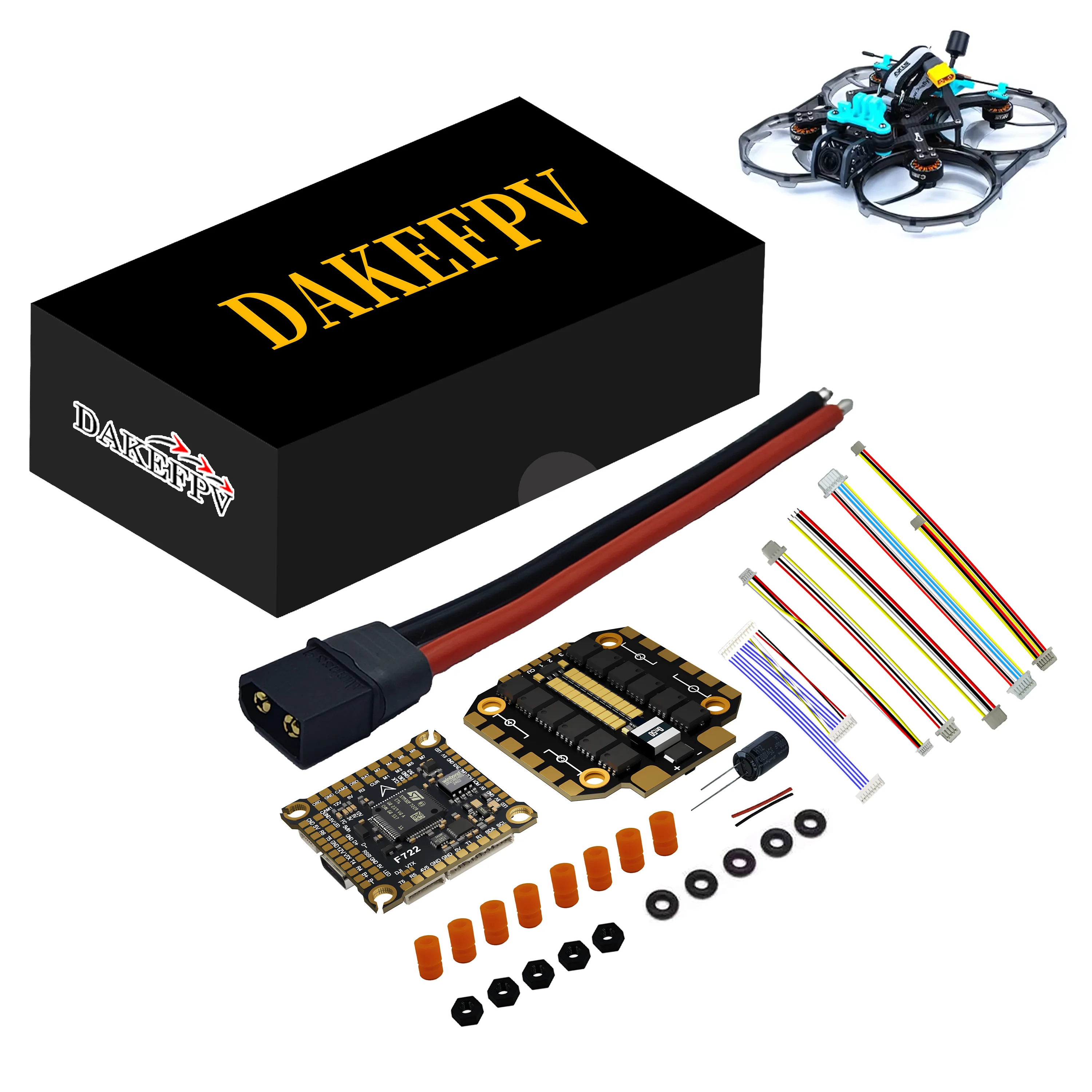 JIJIEFPV F722 70A Stack ICM42688P F722 Controlador de Vuelo BLHELI_S 70A ESC 4 en 1 30.5X30.5mm 3-8S para Drones FPV Freestyle - Piezas