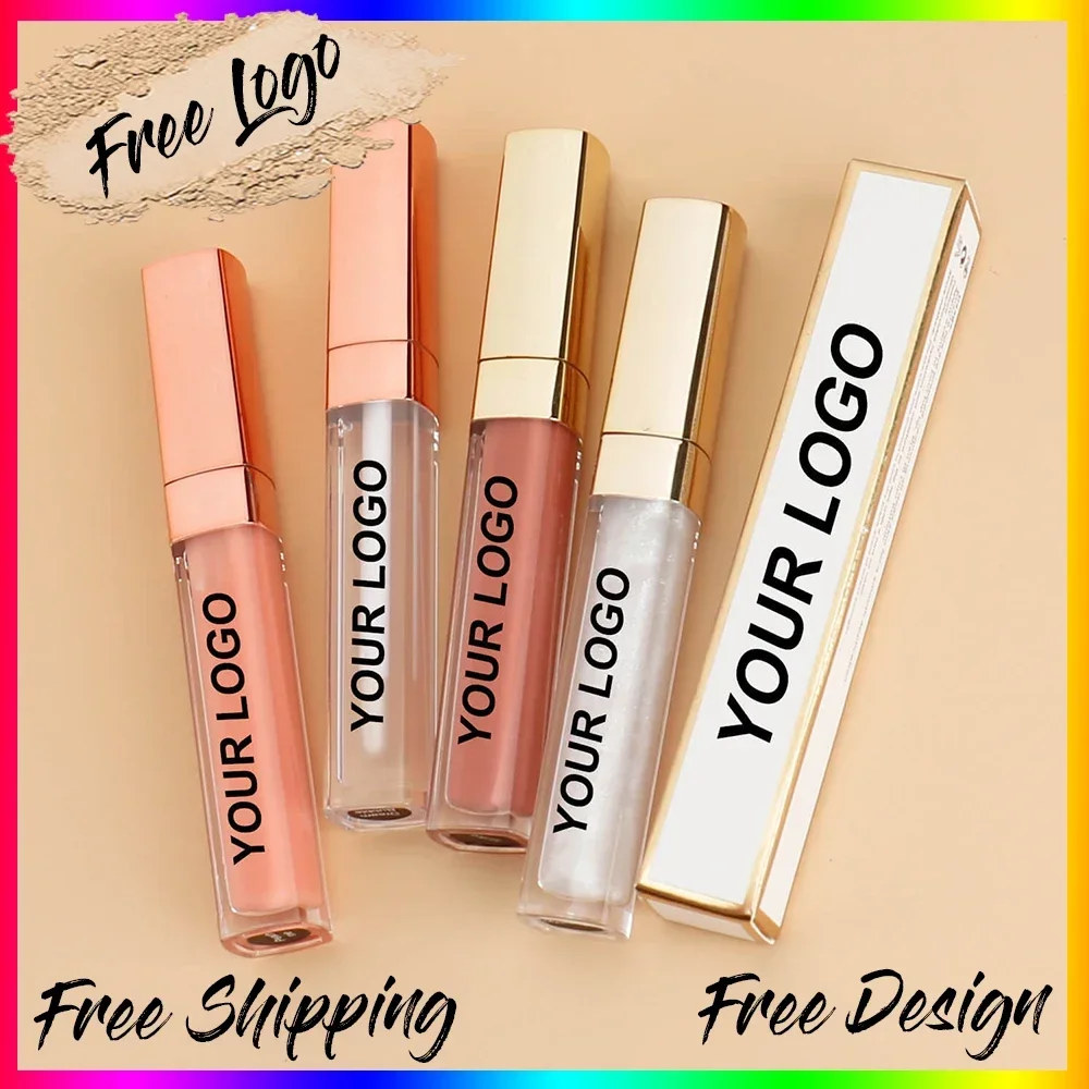 Custom Liquid Lipsticks Gold Tube Wand Matte Lipstick Private Label Matt Lipstick Clear Lip Gloss