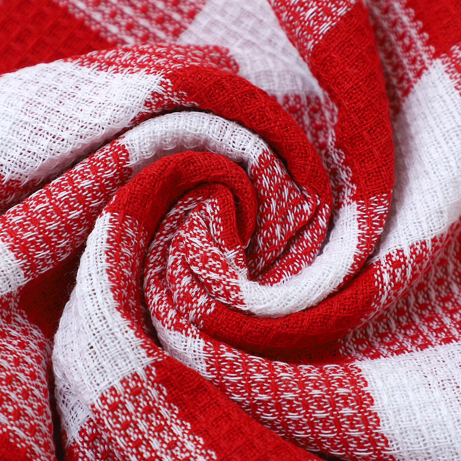 Waffle Weave Plaid Dish Cloths Super Absorbent Kitchen Dish Towels Quick Drying Cotton Dishcloth for Drying and Washing Dishes