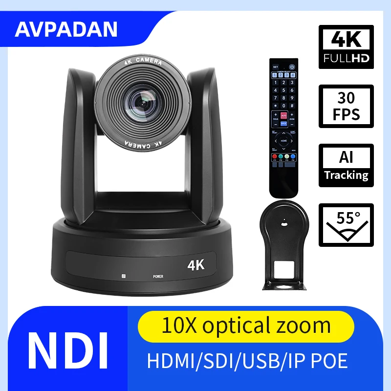 

4K UHD Camera 10X Optics Zoom HDMI SDI USB3.0 NETWORK Live Streaming PTZ Video Camera for Conference Rooms Church