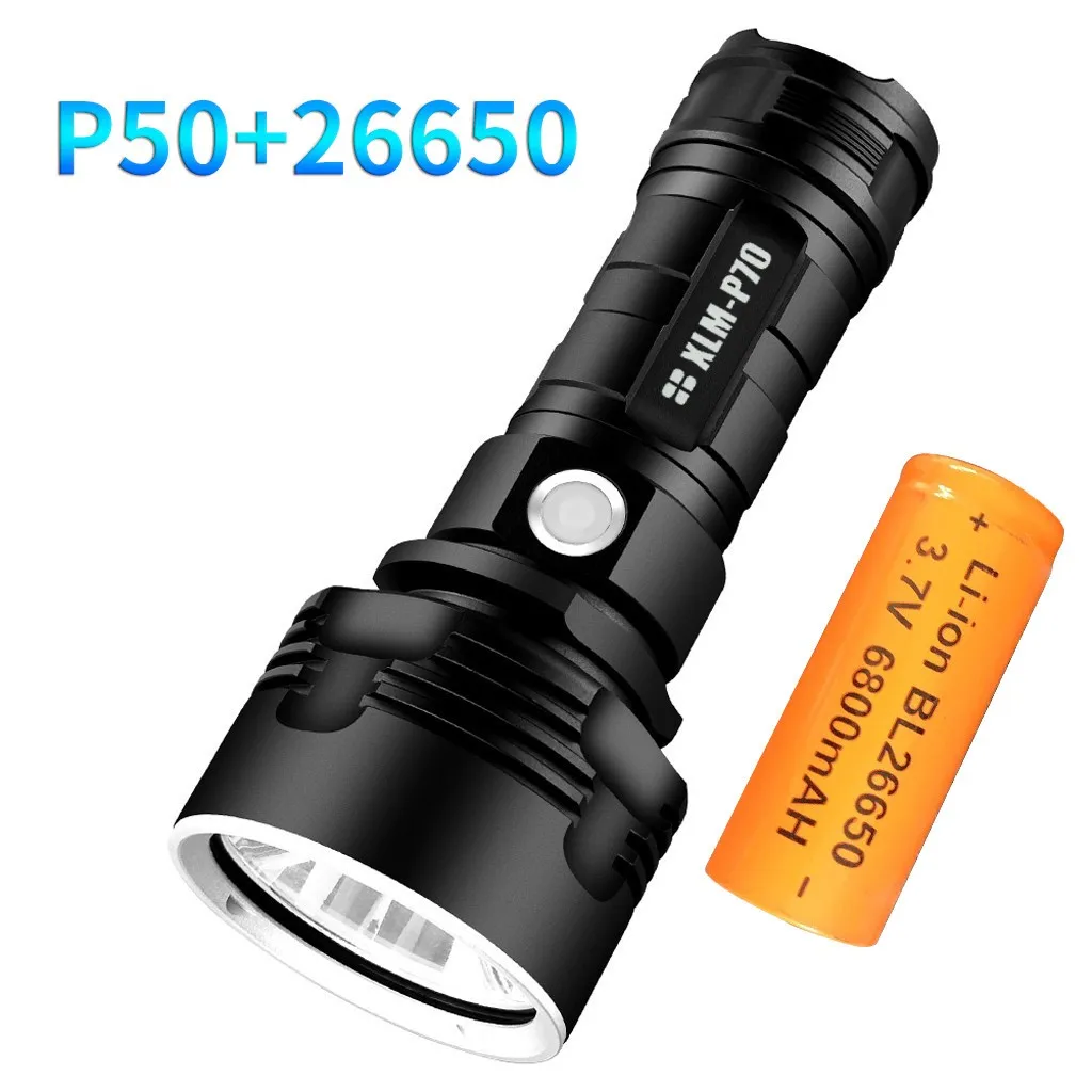 

New Flashlights Powerful Led Flashlight Xhp50 Torch Usb Rechargeable Waterproof Lamp Ultra Brigh For Outdoor Travel Hunting