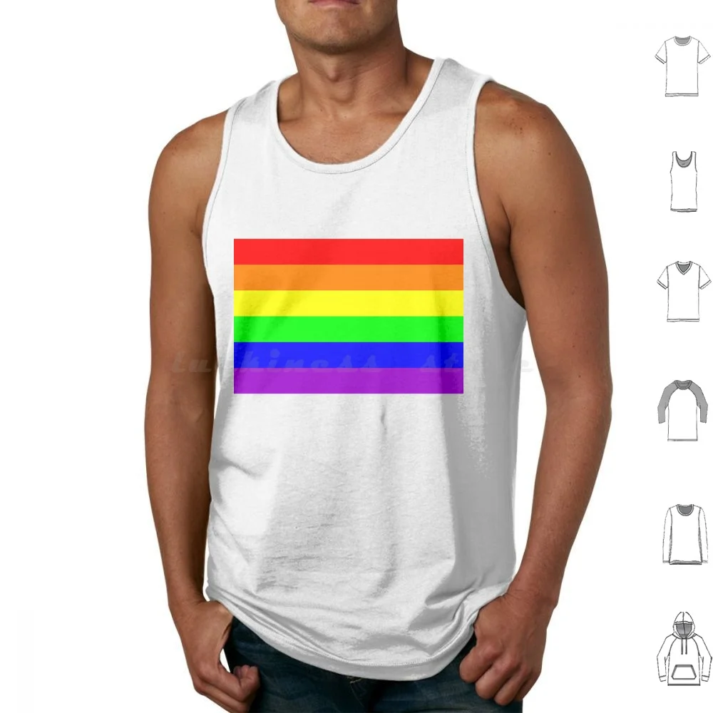 Rainbow Flag Tank Tops Print Cotton Flag Rainbow Lgtb Lgtbi Lgtbiq Queer Bisexual Transsexual Intersexual Pride