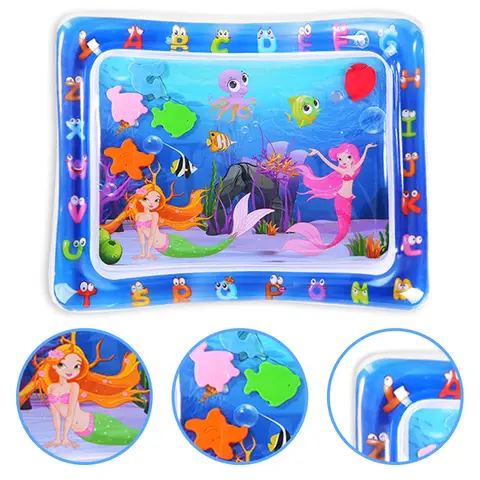 1pc 인어 풍선 PVC 놀이 매트 아기 놀이 물 매트 유아 패드 어린이 조기 교육 활동 장난감 매트 쿠션 선물