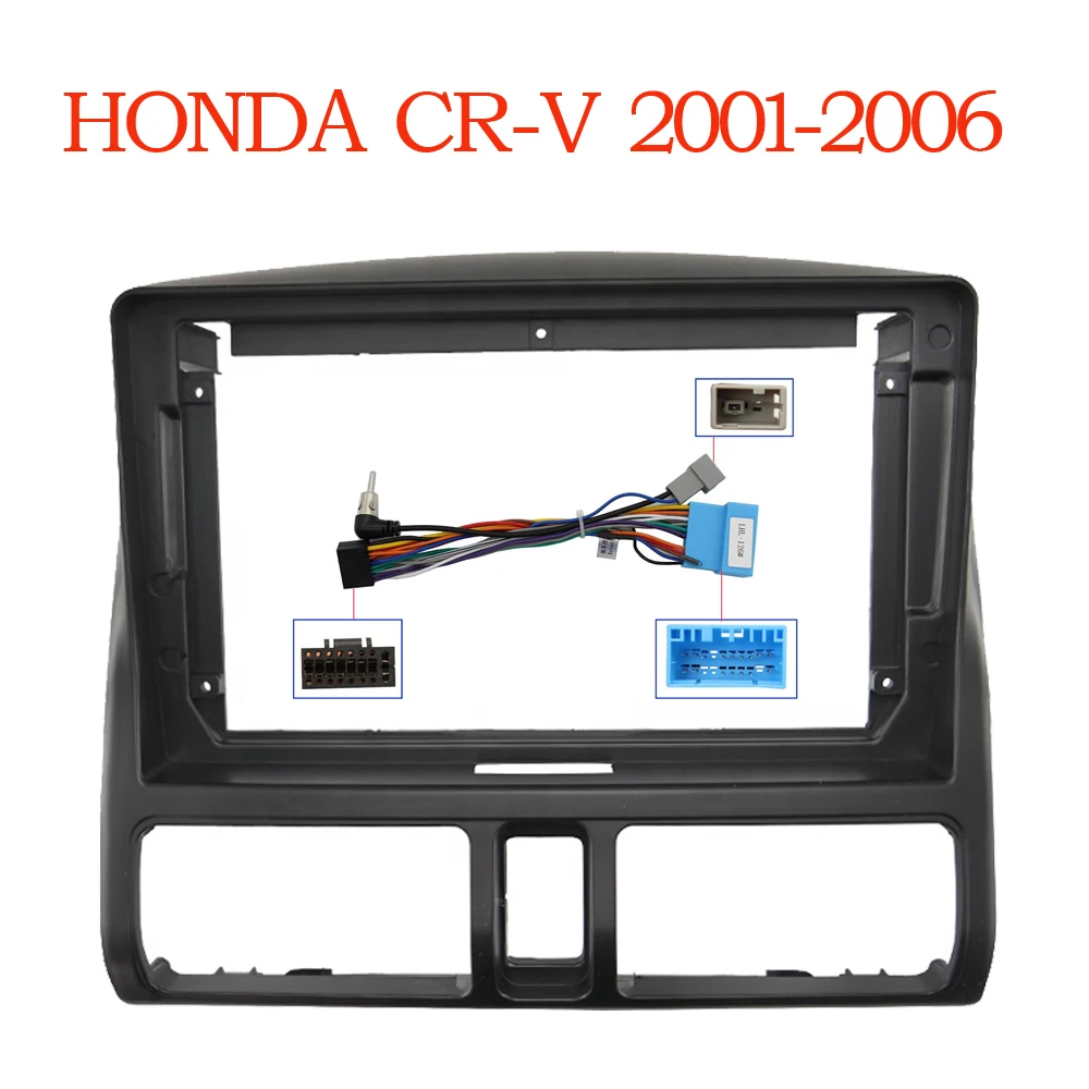 HAOCHEN 2 DIN 9 Inch Car Frame Fascia Adapter For Honda CRV C-RV 2002-2006 Android Radio Dash Fitting Panel Kit