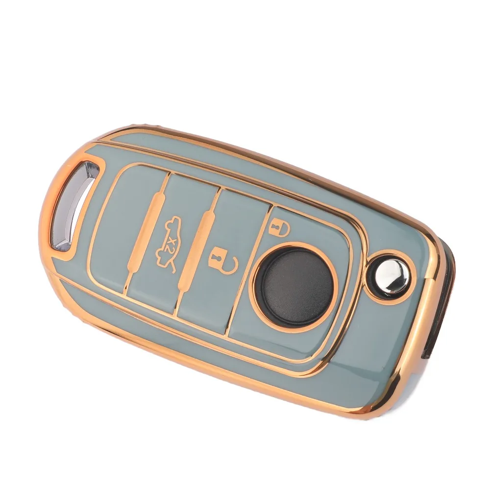 Jingyuqin New 3BTN Soft TPU Case Remote Car Folding Key Fob For FIAT Tipo Toro Nuovo Freedom 500X Doblo Argo Grazie Protector