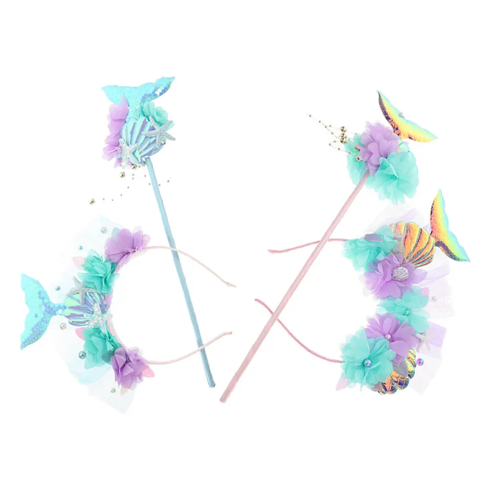

Mermaid Birthday Decoration Costume Accesories Cute Headbands for Girls Hair Accessories