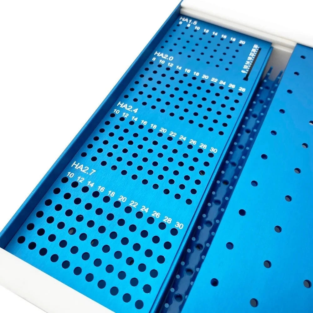 Caja  esterilización  Mini caja  tornillos ortopédica  1,5/2,0/2,4/2,7mm instrumentos quirúrgicos ósseos  mascotas