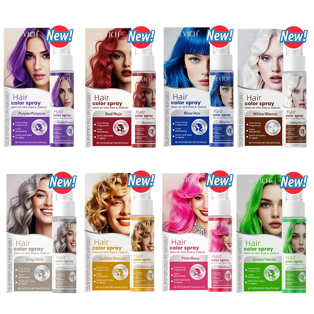 Temporary Hair Color Spray Washable Hair Dye Coloured Hairspray Hair Dyeing Spray Lasting Dye Mild Hair Dye Disposable Styling