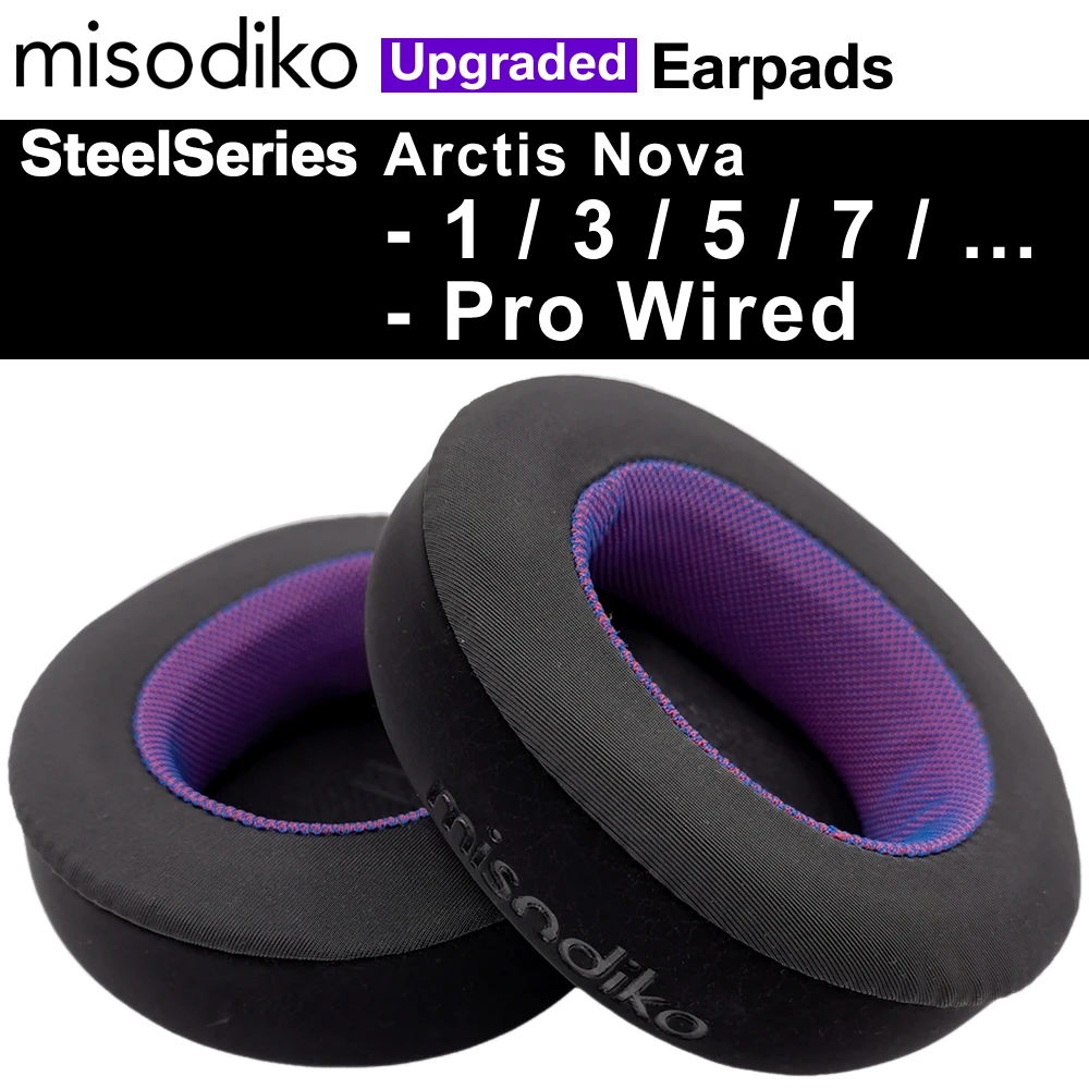 Misodiko Ulepszone wymienne nauszniki do słuchawek przewodowych SteelSeries Arctis Nova 1/3/5/7, Nova Pro