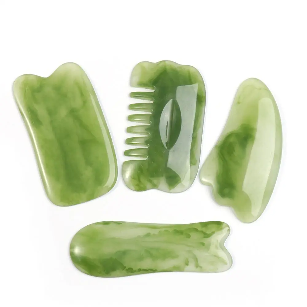 7 ชิ้น/เซ็ต Body Spa Multi-รูปร่างผสม Health Care Facial ผ่อนคลายเรซิ่นธรรมชาติ Gua Sha BOARD เครื่องมือนวดหน้า