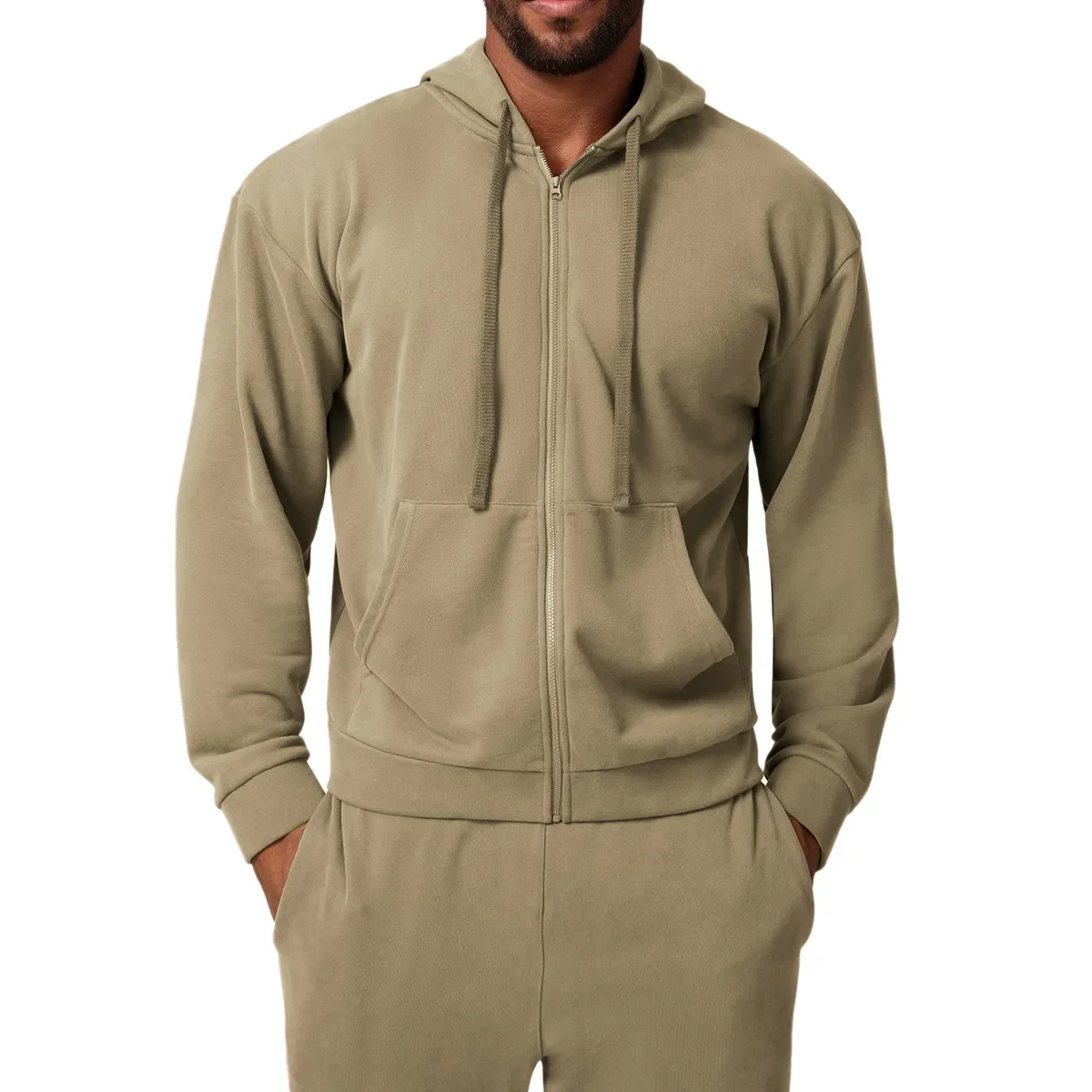 Cardigan à fermeture éclair pour homme, pull à capuche, veste de sport, veste de fitness Citywalk, veste de sport, sports de loisirs, viseur à la maison