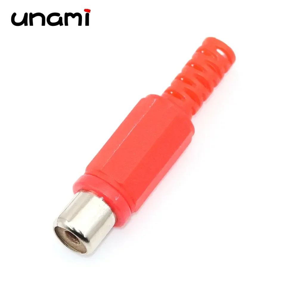 Conector de soldadura de Audio y vídeo, 10 piezas, rojo, negro, plástico, Lotus, cabeza RCA macho/RCA hembra